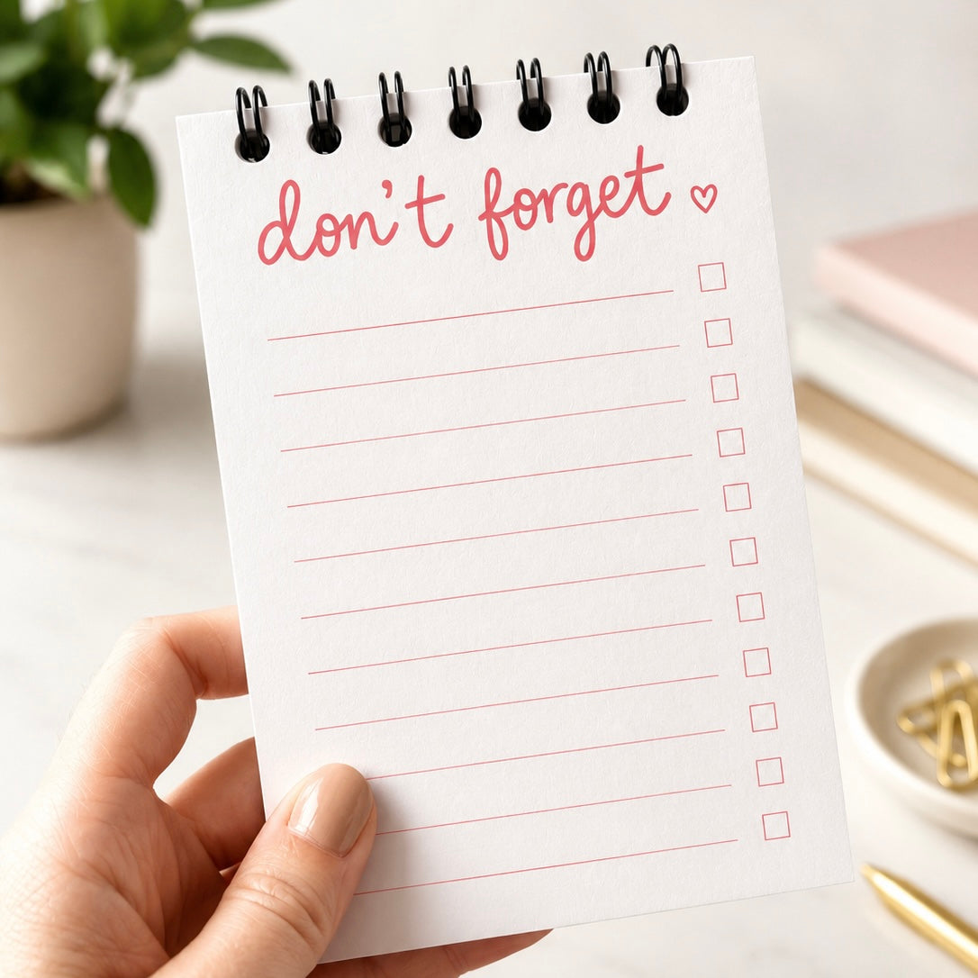 A6 Wire Bound "don't forget" Notepad