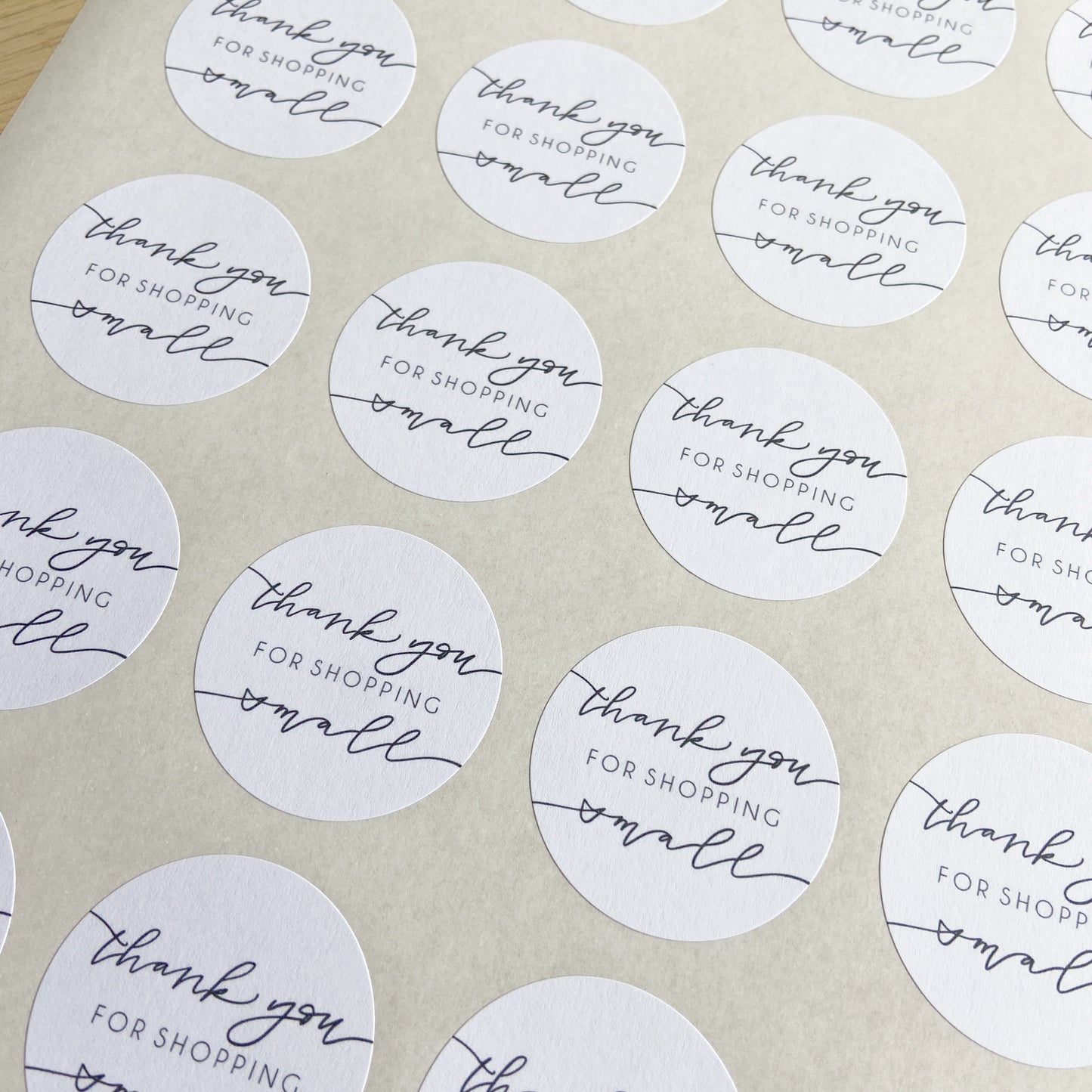 "Thank You For Shopping Small" Matt Stickers