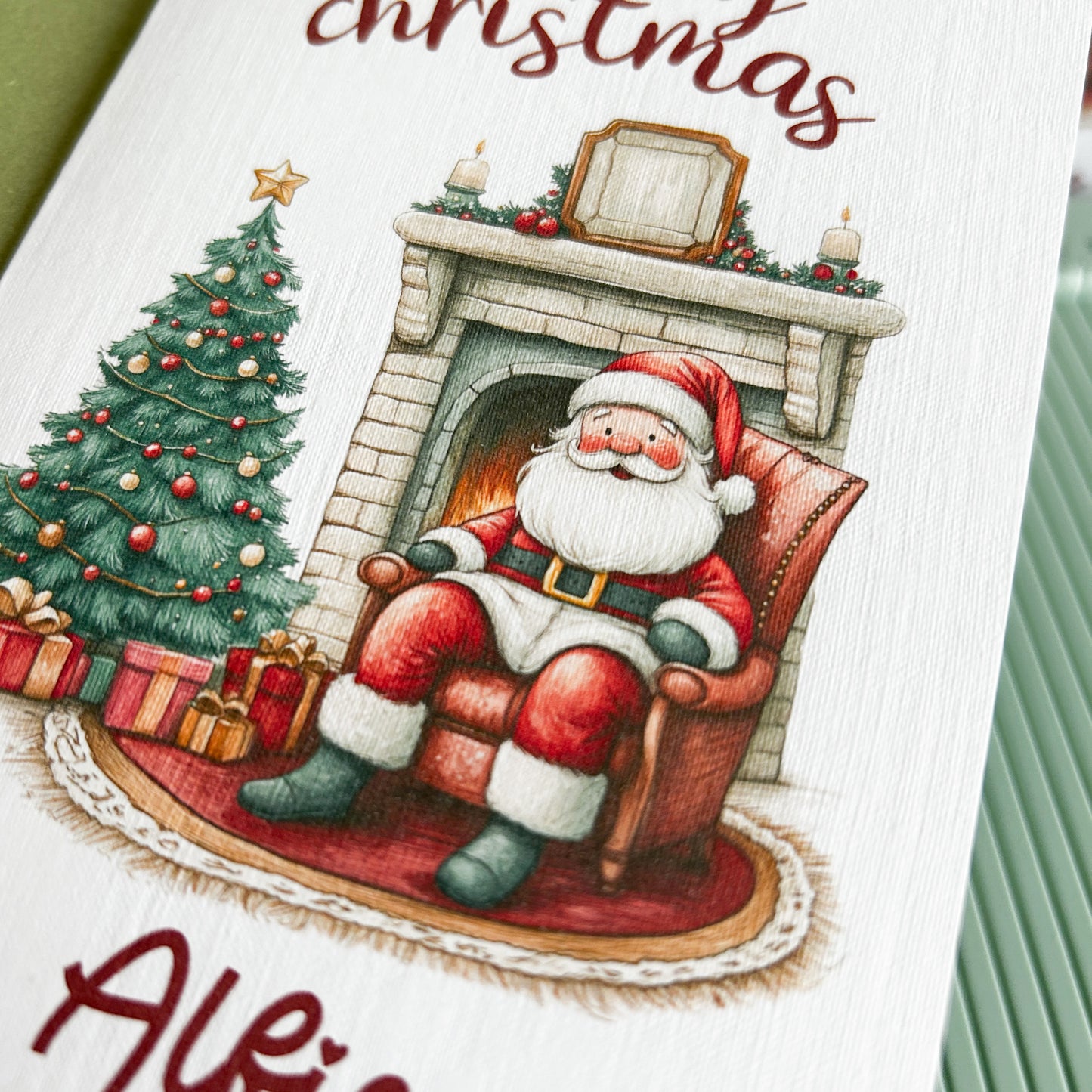 Pack of 5 "Father Christmas" Personalised Christmas Cards