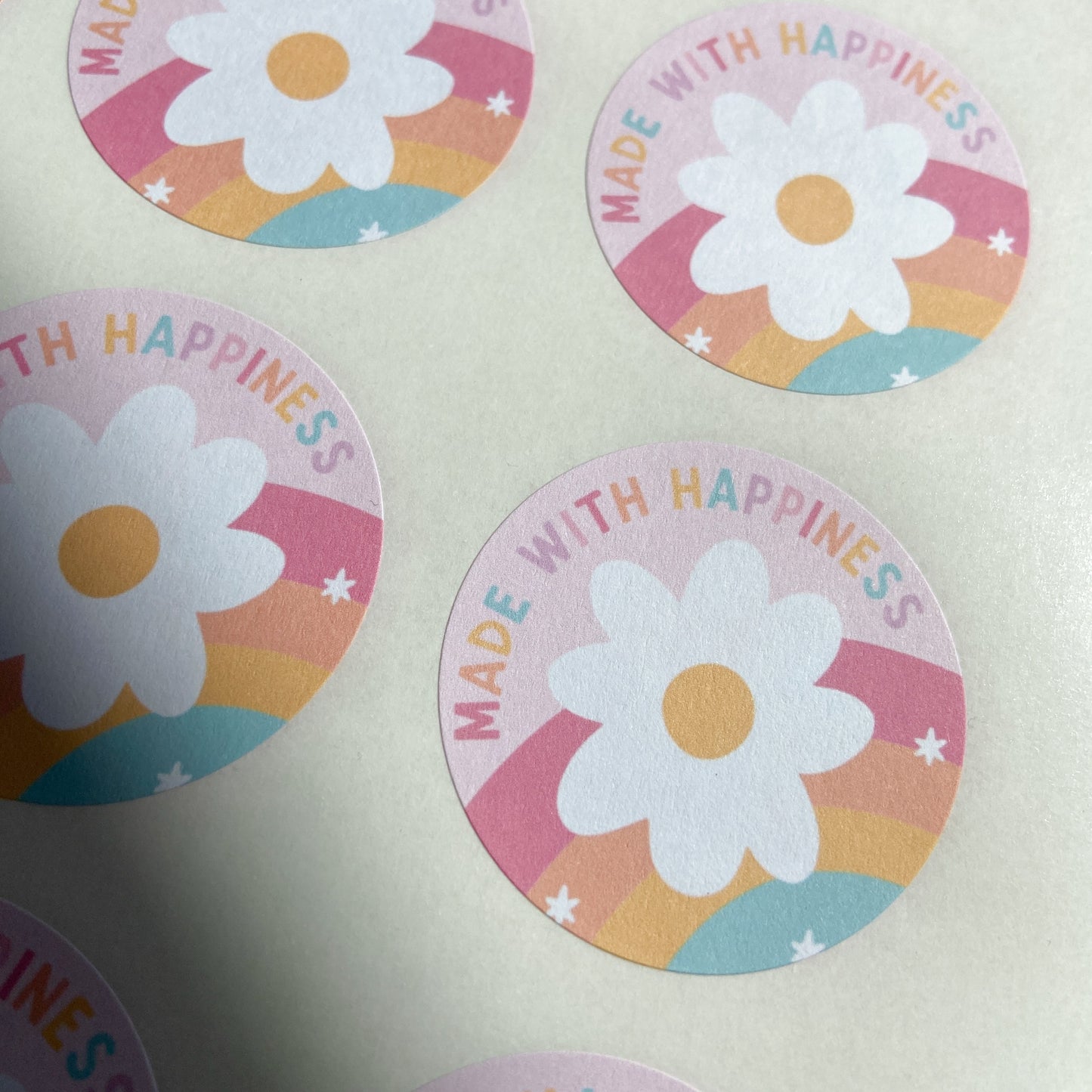 "Made With Happiness" Stickers