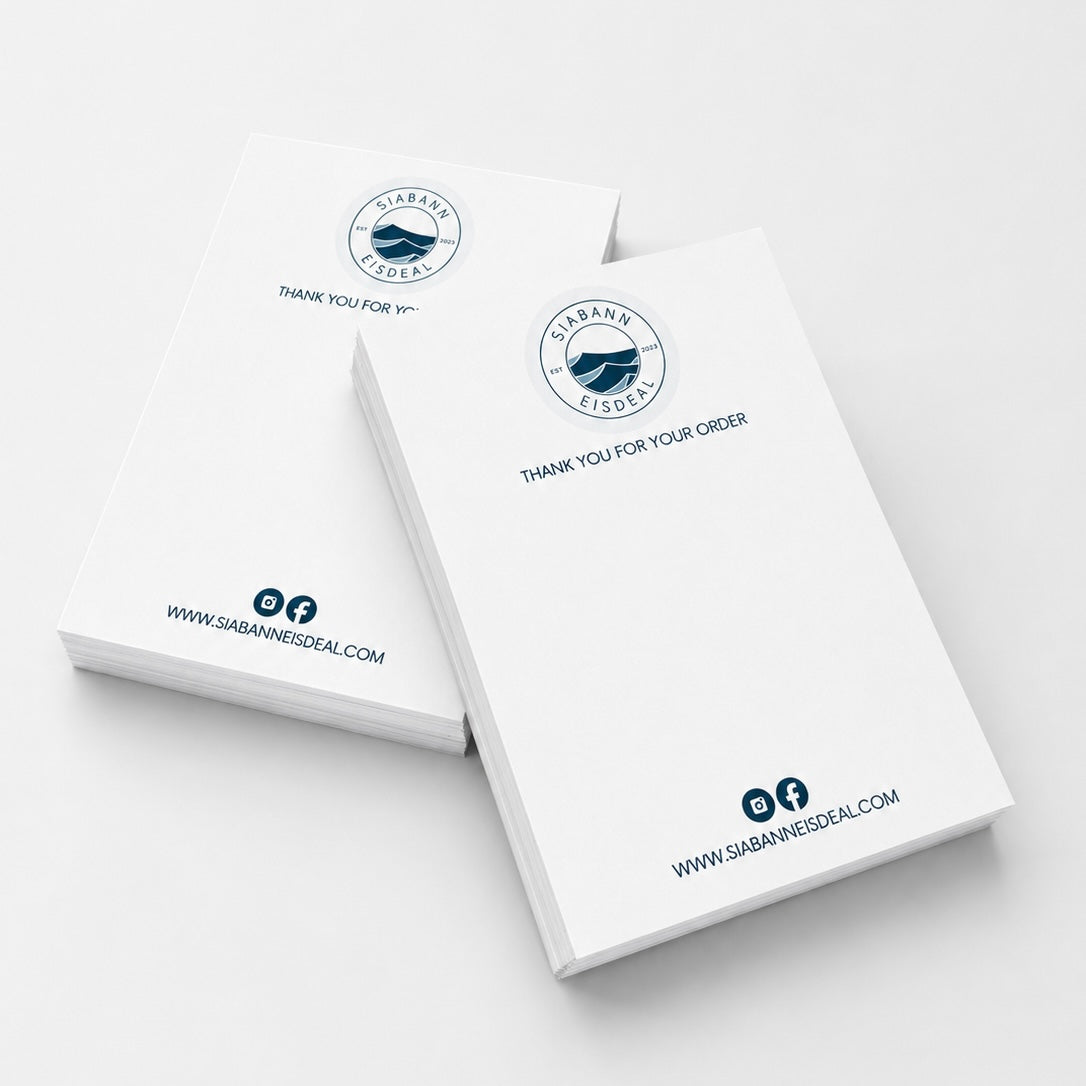 Custom "Thank You For Your Order" Slips