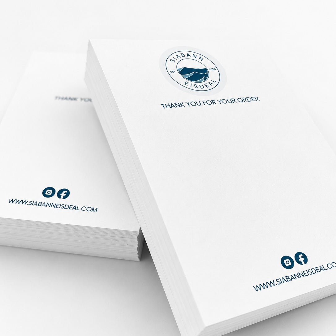 Custom "Thank You For Your Order" Slips