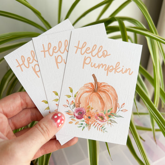 "Hello Pumpkin" Mini Packaging Cards