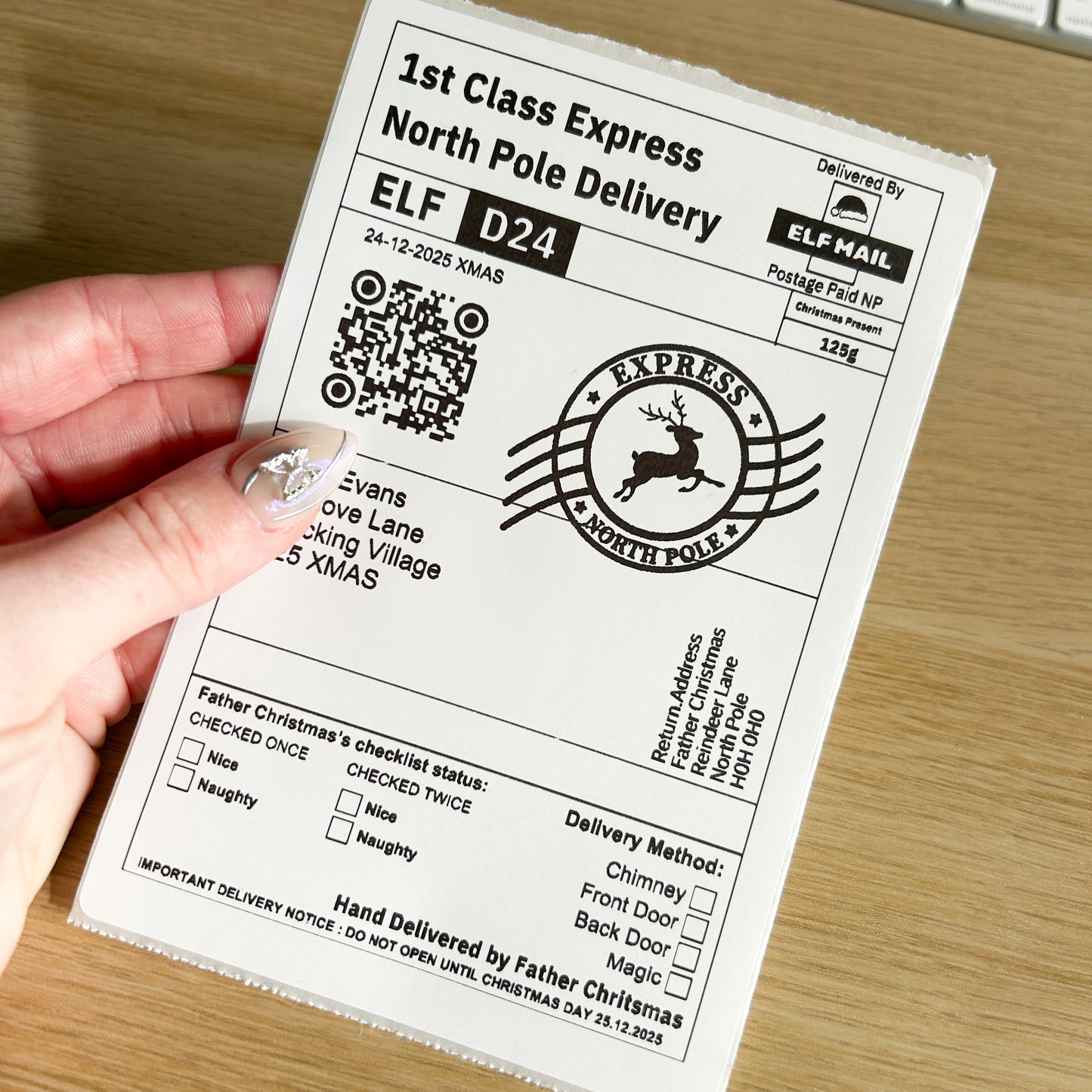 Personalised Christmas Postal Labels