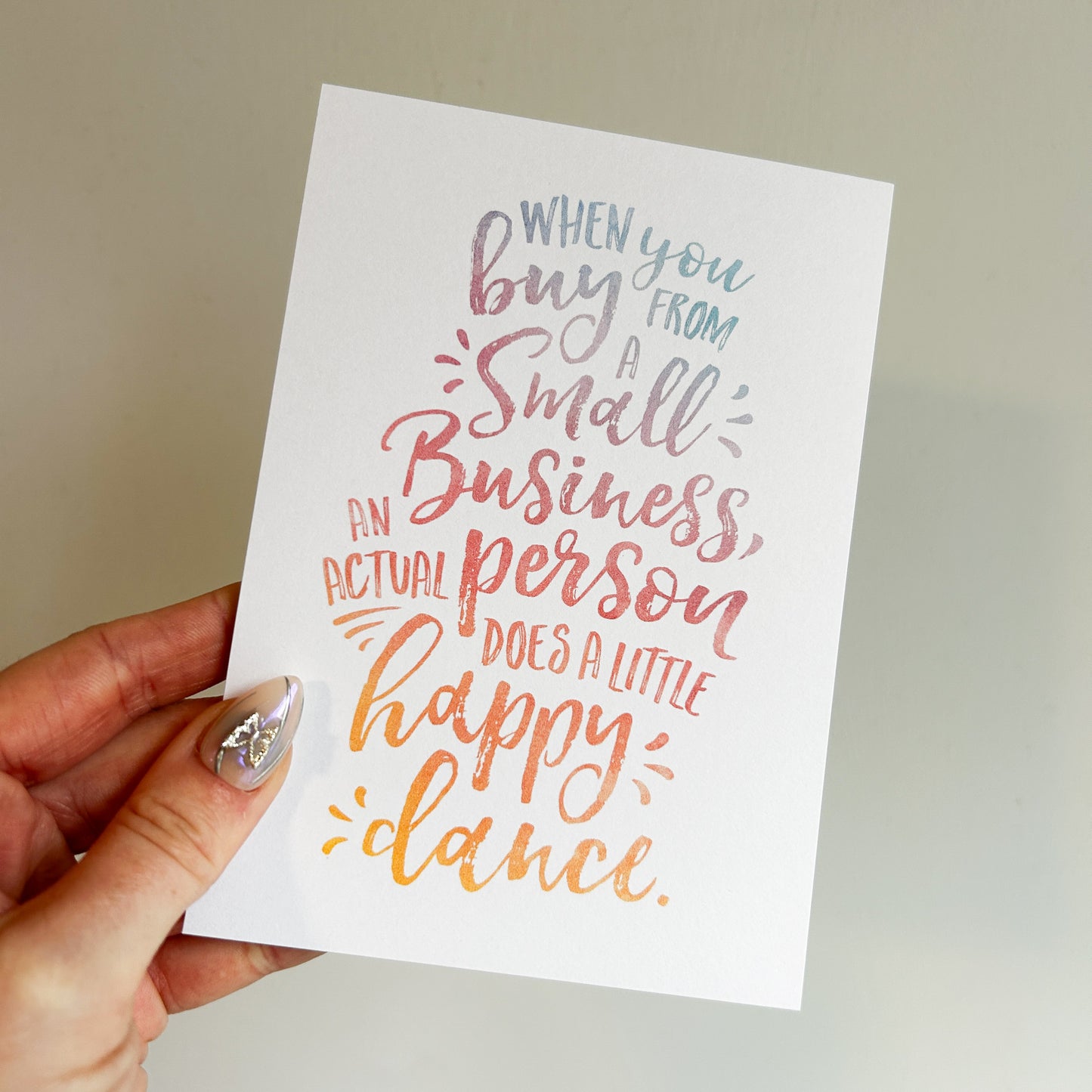 Rainbow “When You Buy From a Small Business” Thank You Slips