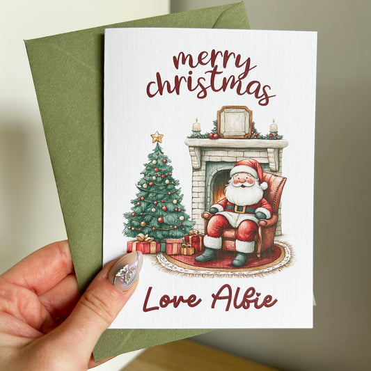 Pack of 5 "Father Christmas" Personalised Christmas Cards