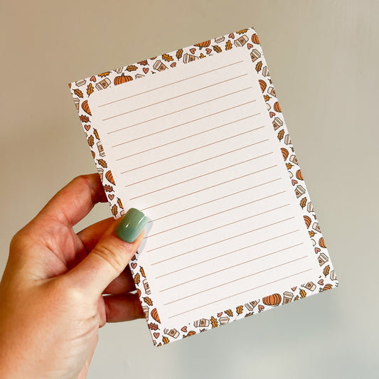 "Falling into Plans" A6 Notepad