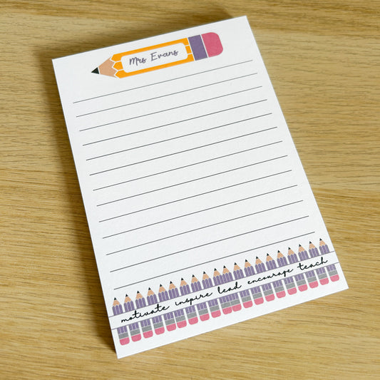 Personalised "Teacher's" A6 Notepad