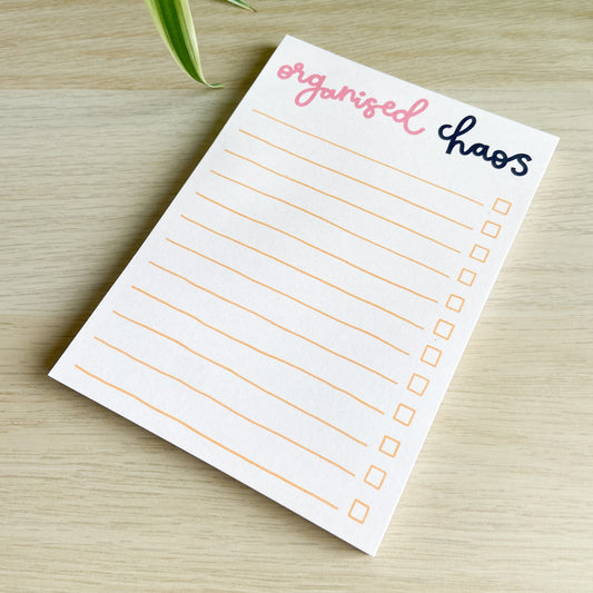 "Organised Chaos" A6 Notepad