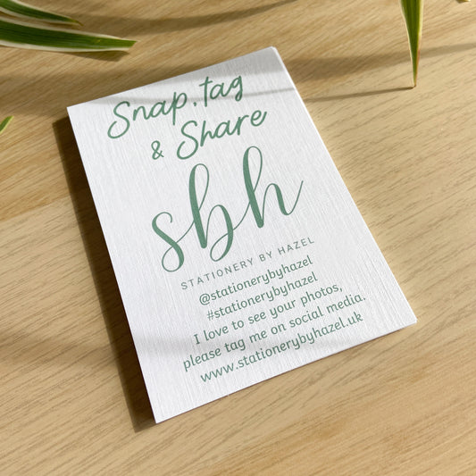 Snap, Tag & Share Cards