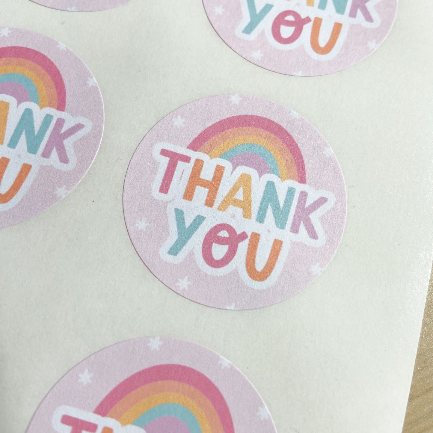 "Thank You" Rainbow Stickers
