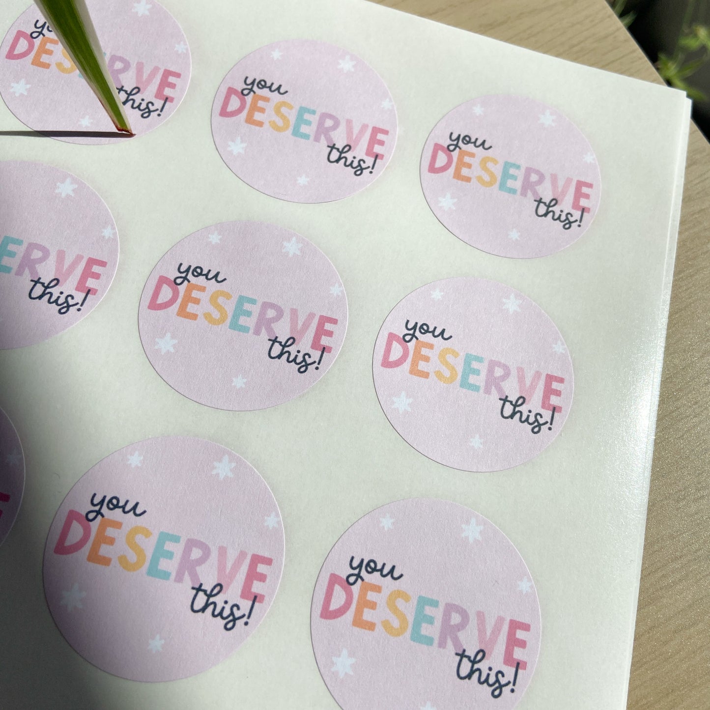 "You Deserve This!" Stickers