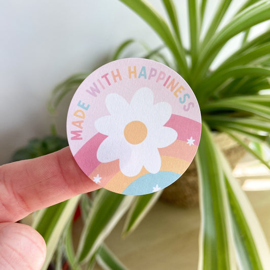 "Made With Happiness" Stickers